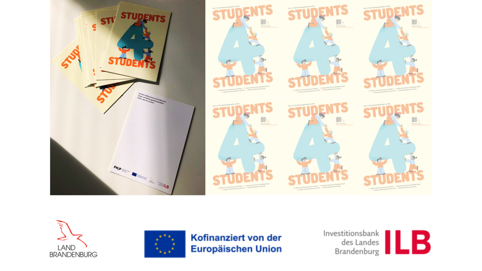 Postkarten-Bild mit students4students-Logo und Logos der F?rderer