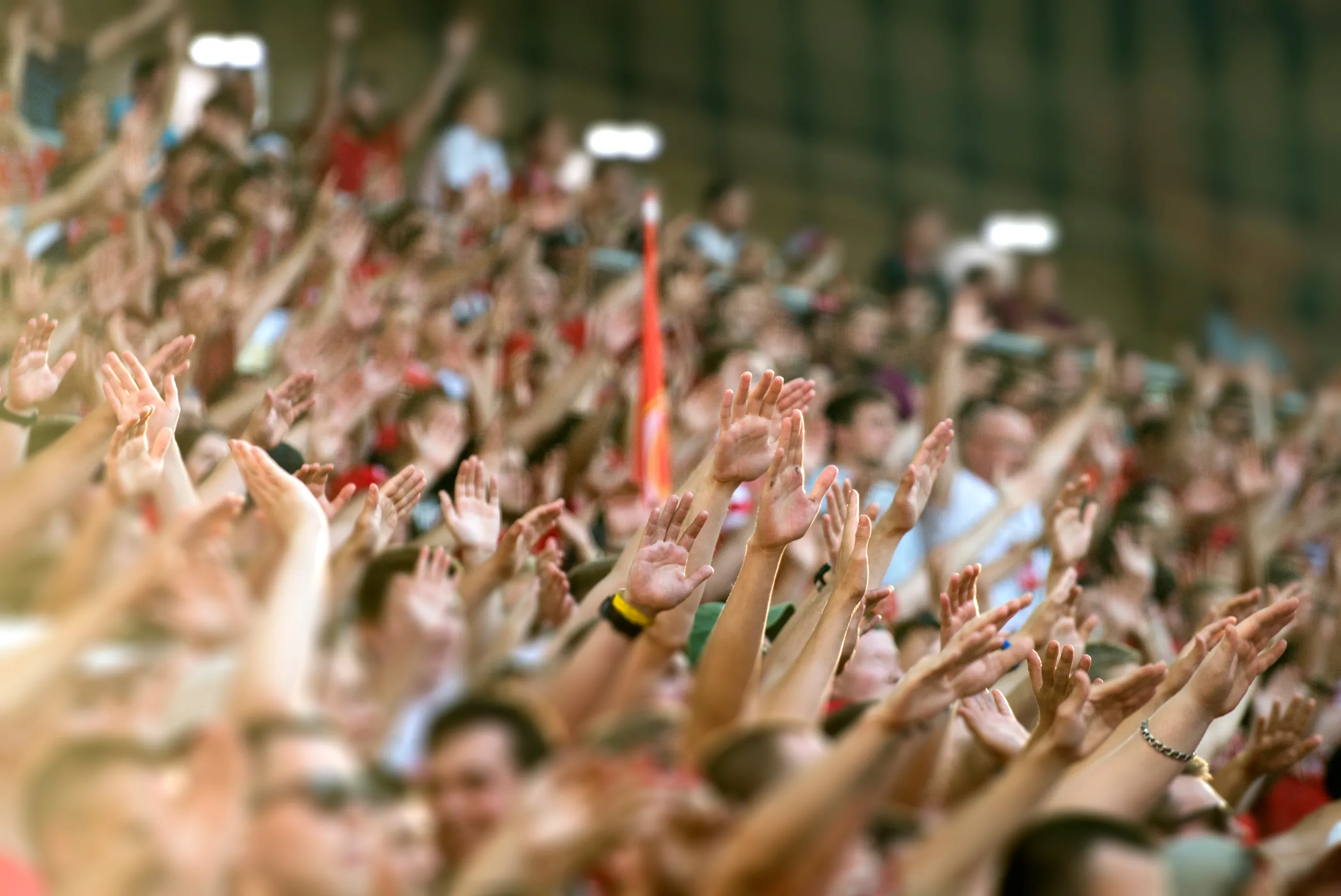 Fans im Stadion, die ihre Mannschaft anfeuern